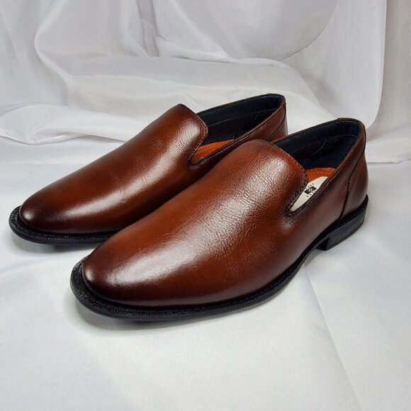 Joseph Abboud Mens 9.5 D Oliver Loafers Brown Leather Slip-On Dress Shoes - Picture 4 of 15